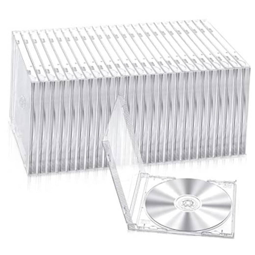 Clear single-CD jewel case stack, 10.4 mm standard CD storage