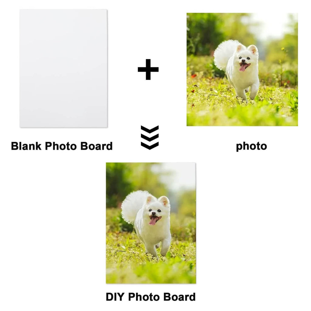 White aluminum sublimation photo blank with sample photo print for DIY board