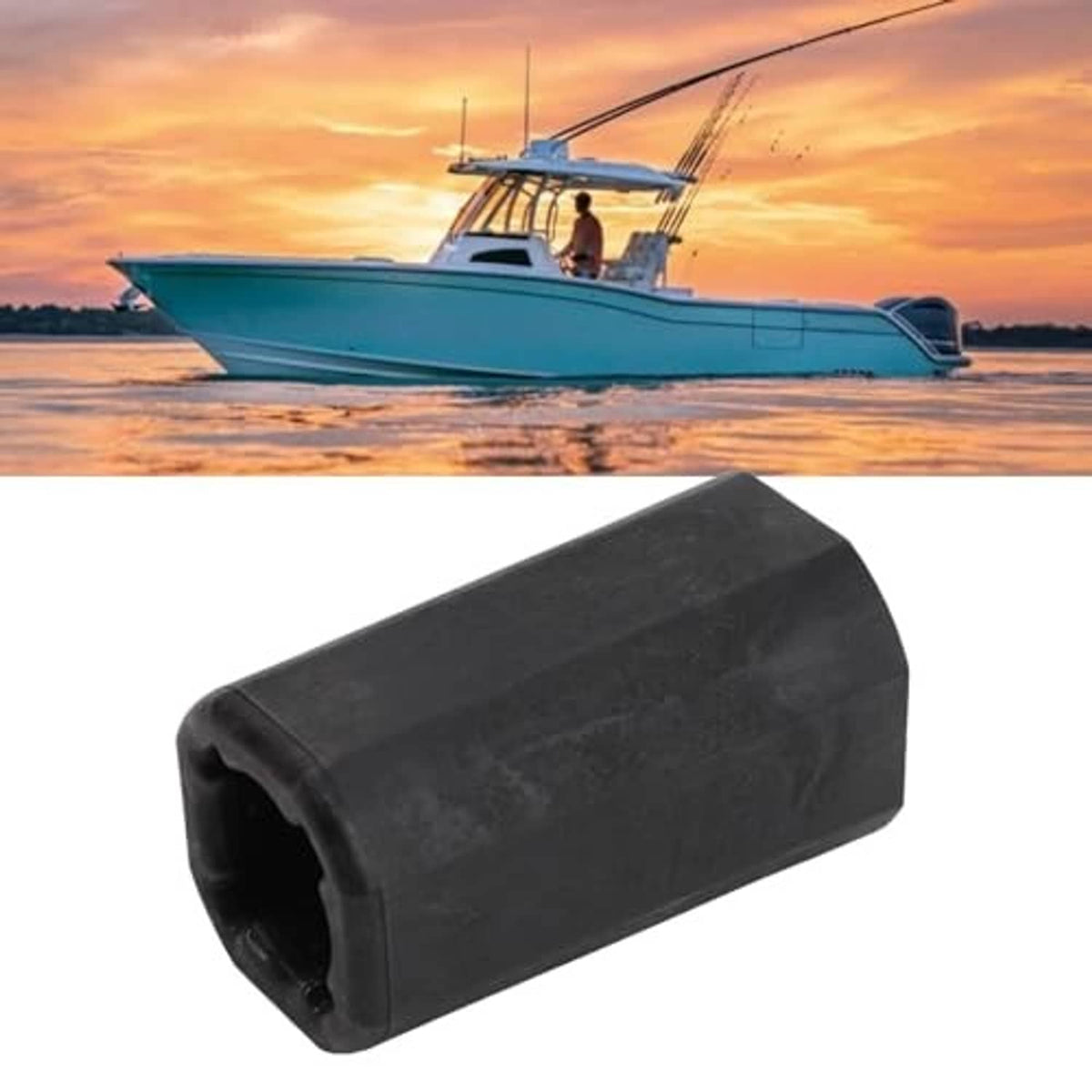 Black rubber propeller hub drive sleeve shown at an angle