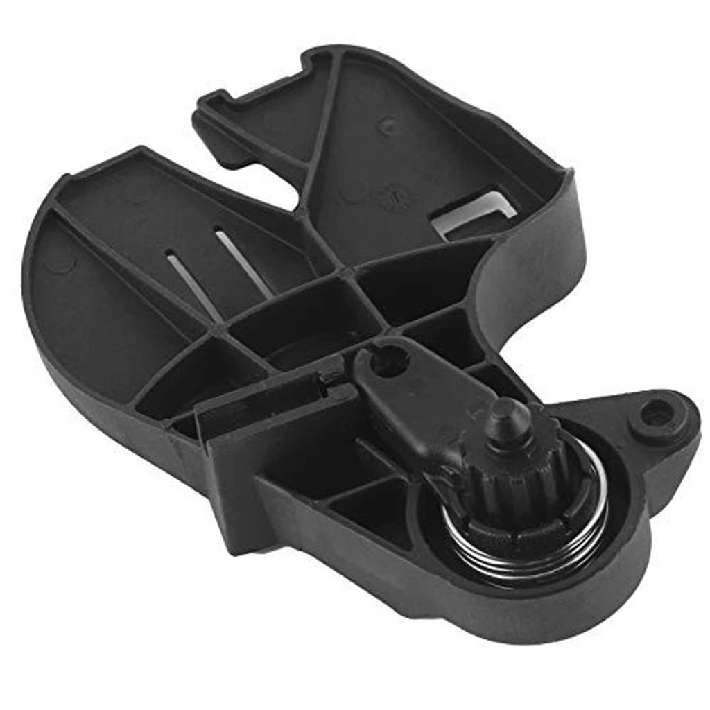 Black hood release pull handle with spring pivot housing and curved base