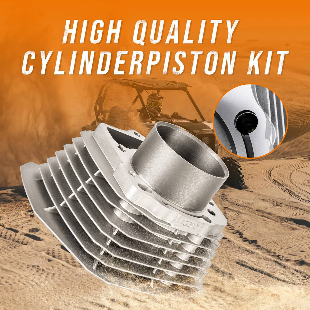 Finned aluminum cylinder and piston kit components for engine replacement