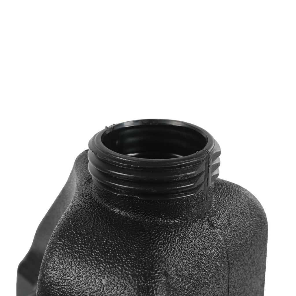 Fuel gas tank with fuel cap, black textured housing and open filler neck
