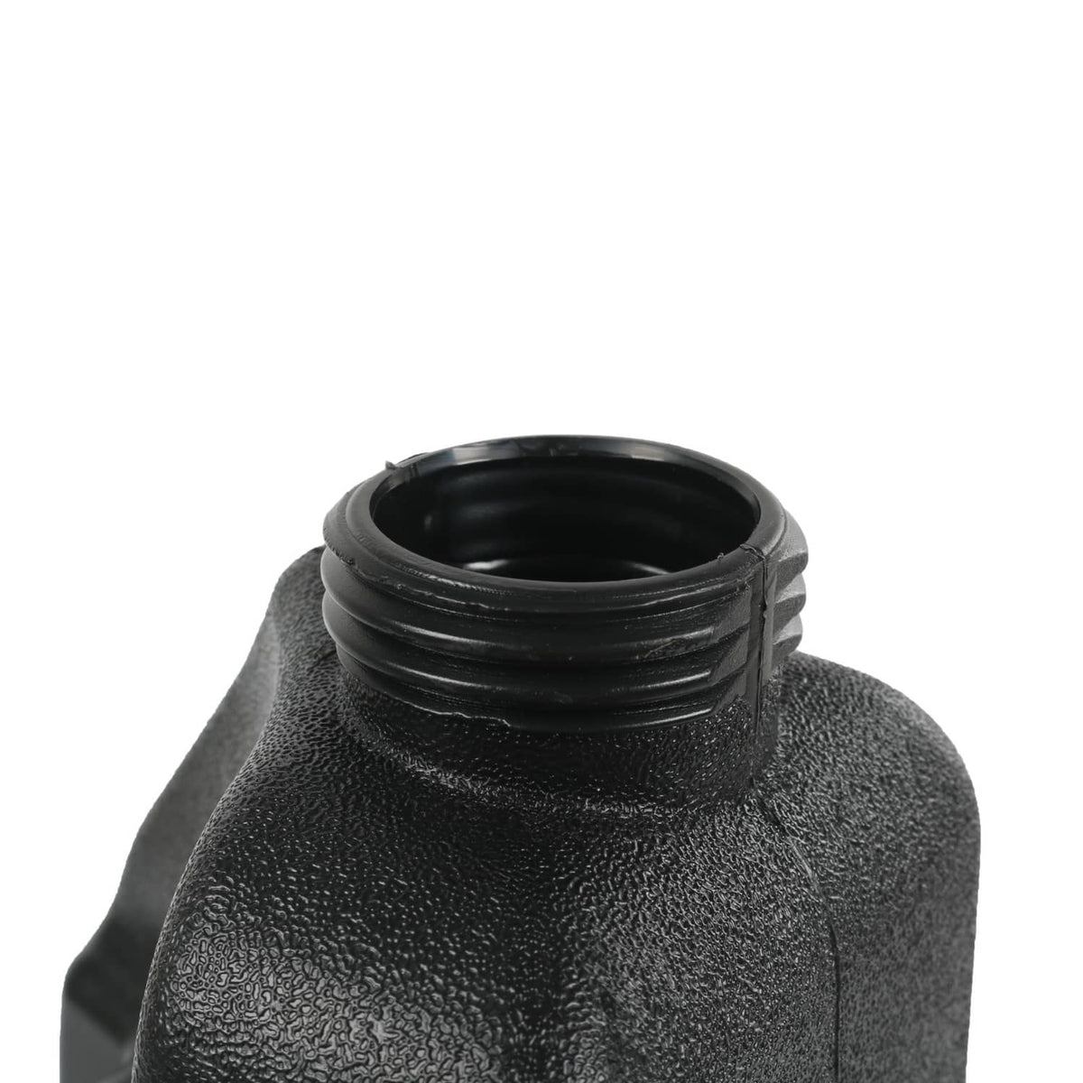 Fuel gas tank with fuel cap, black textured housing and open filler neck
