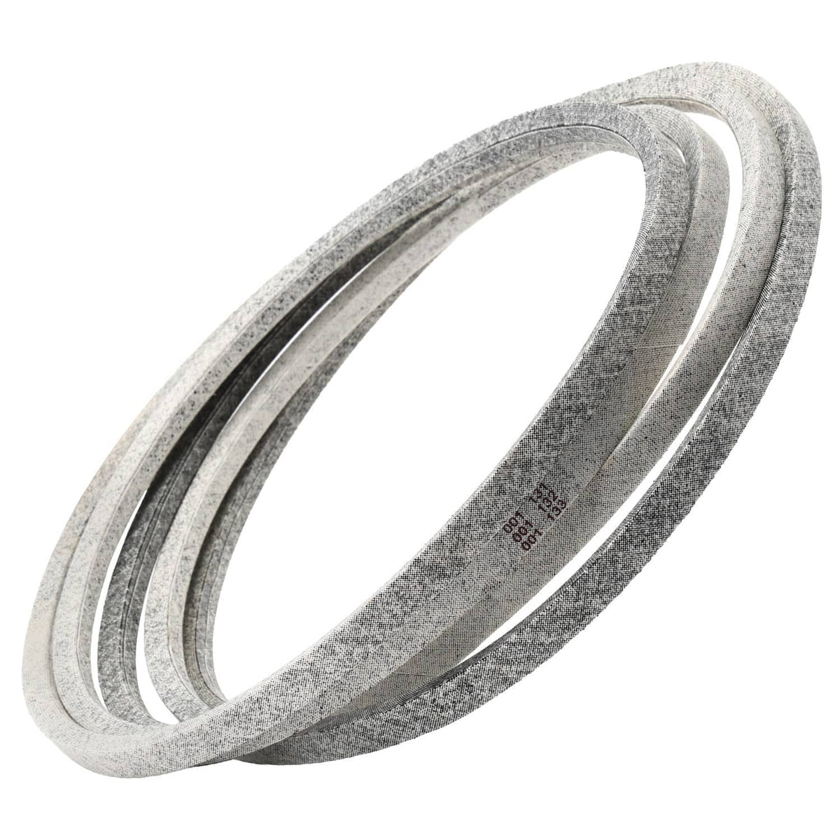 Mower deck belt, gray ribbed rubber loop belt