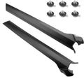 A-pillar trim molding, dark gray plastic, front right/left pieces with clips