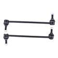 Front sway bar link set with black steel bars and threaded end bolts