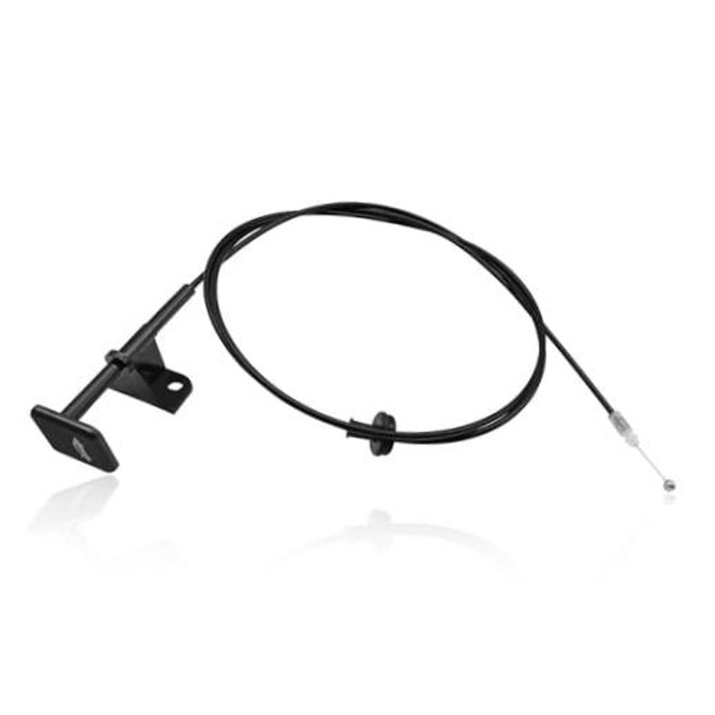 Hood release cable assembly with black handle lever and long black cable