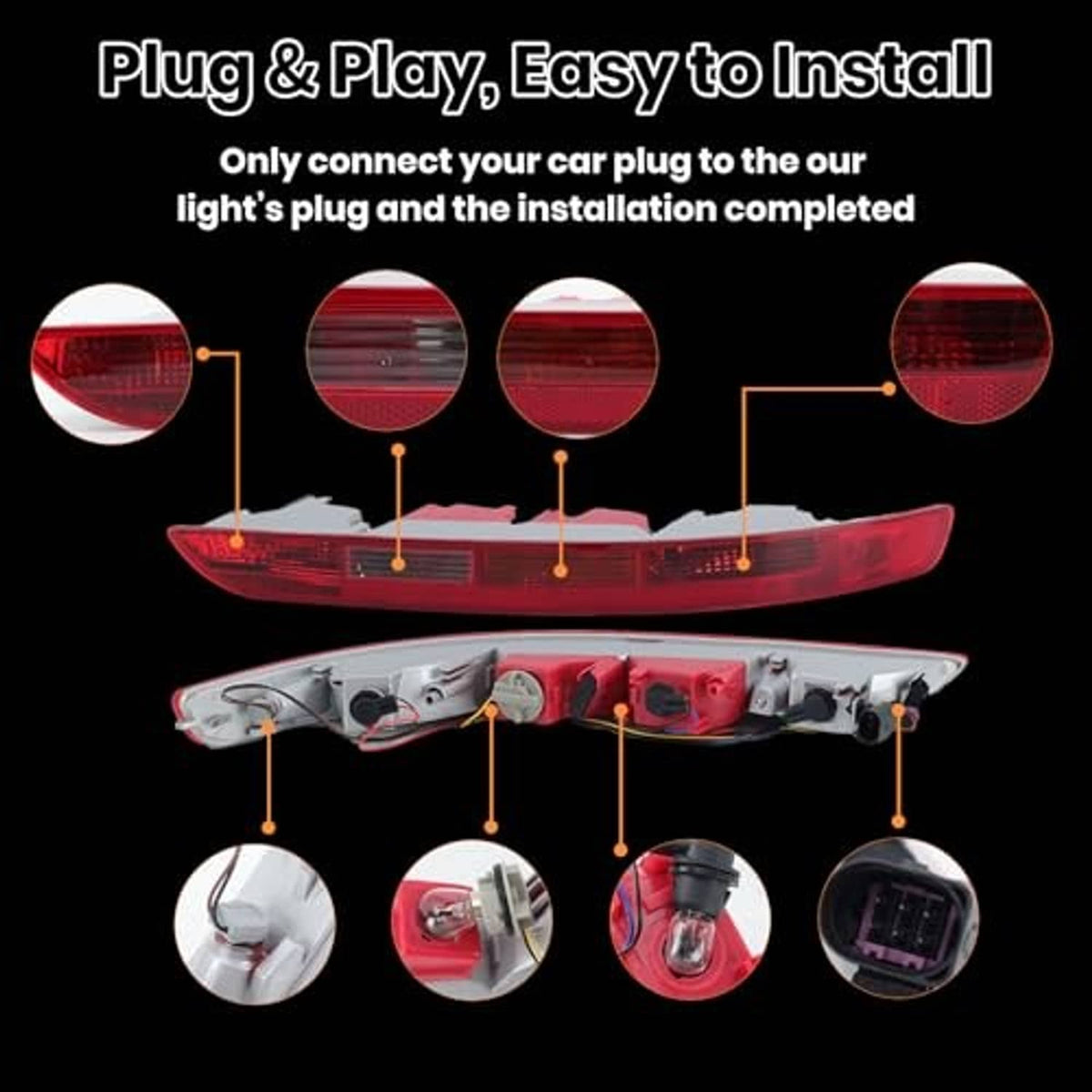 Rear right taillight lamp assembly with visible internal components