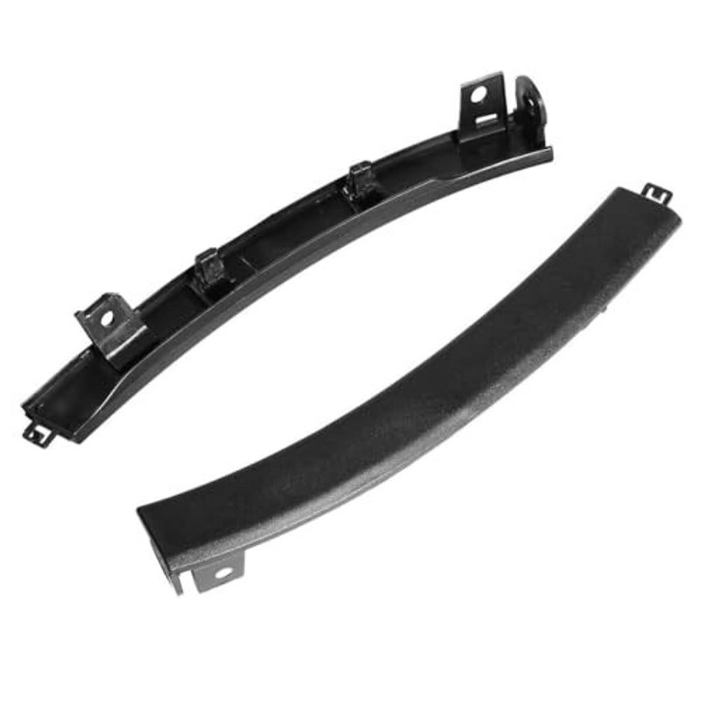 Black front fender molding trim filler kit with mounting clips and bracket frame