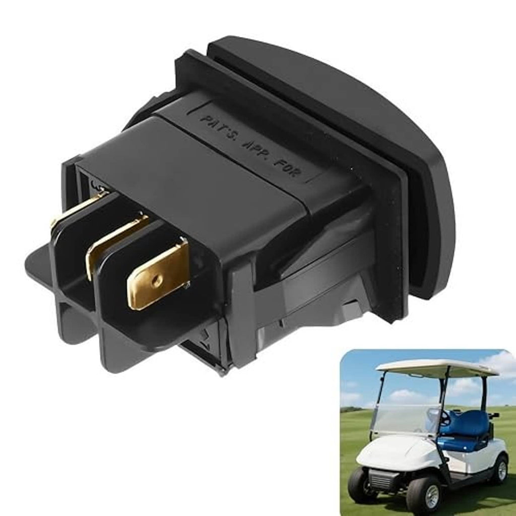 Black forward/reverse switch with gold-contact ports and side mounting tabs