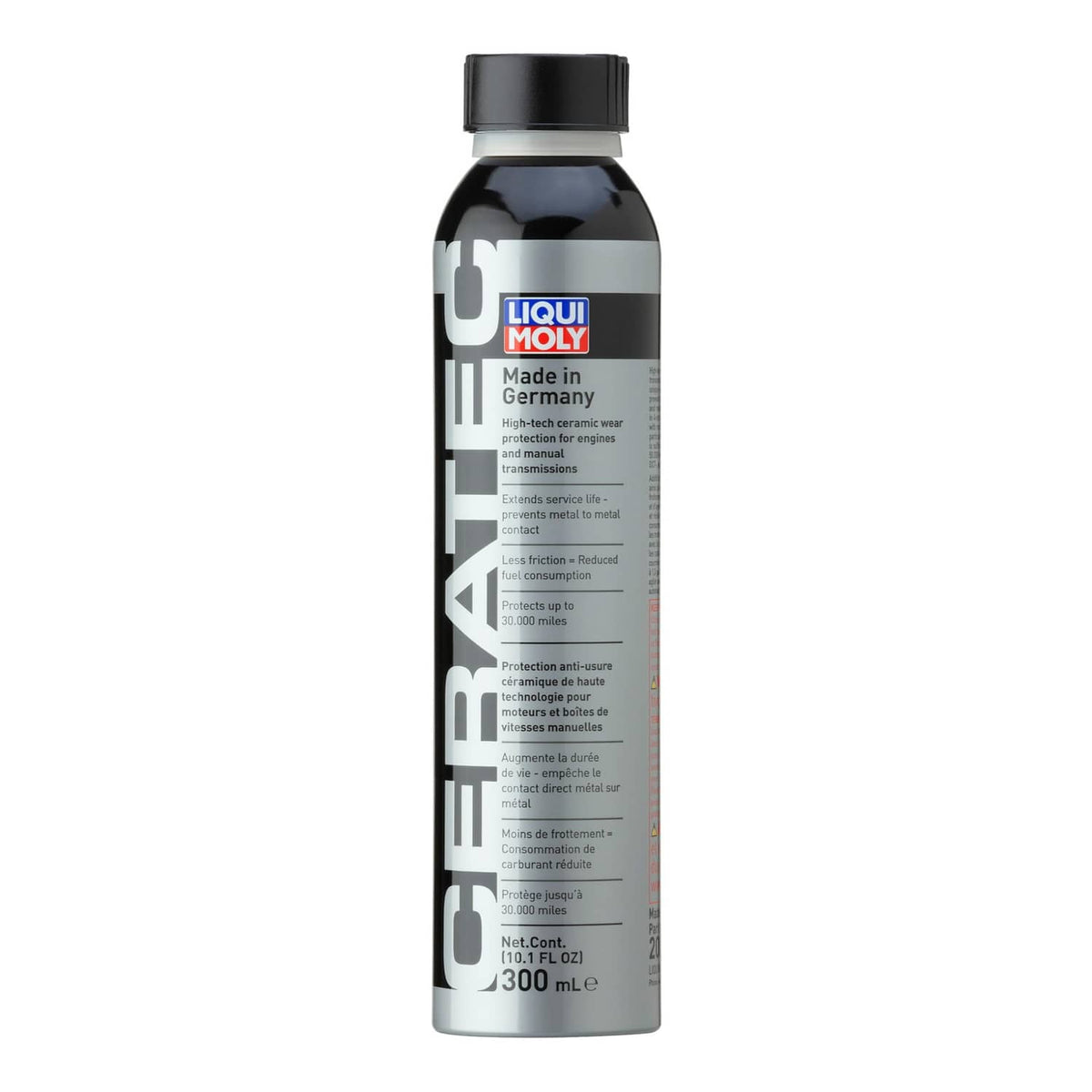 Liqui Moly Cera Tec oil additive bottle with black cap, silver-gray label