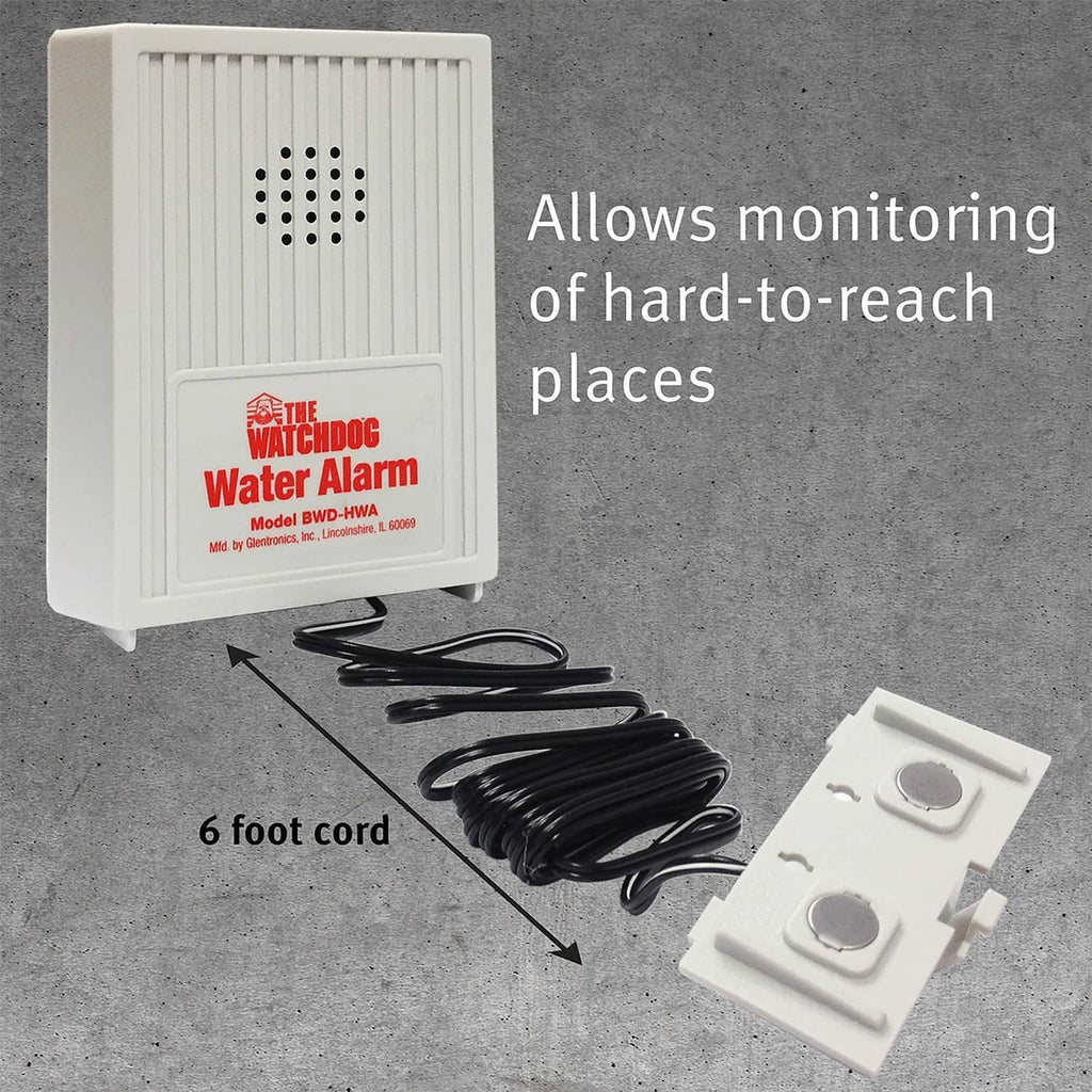 White water leak alarm with 6 ft cord and two sensor pads