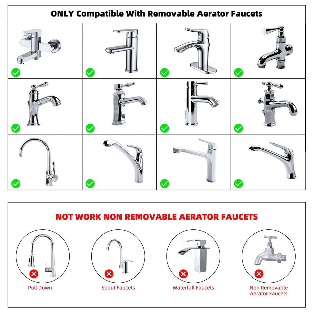 Brushed nickel adapter for removable aerator faucets, not for non-removable types
