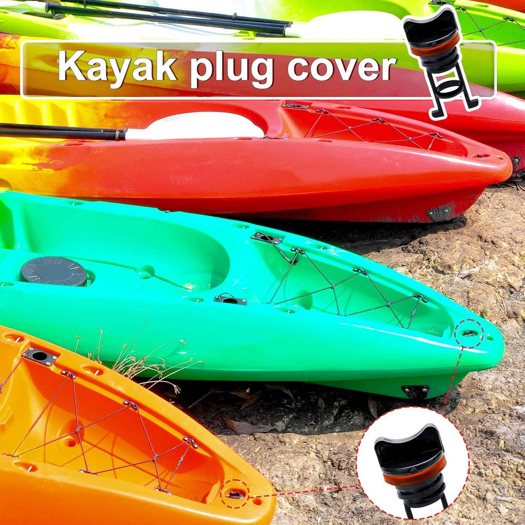 Boat drain plug cover: black nylon thread stopper with orange seal ring and bracket