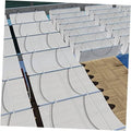 White wave-shaped retractable pergola shade canopy panels with metal support rods