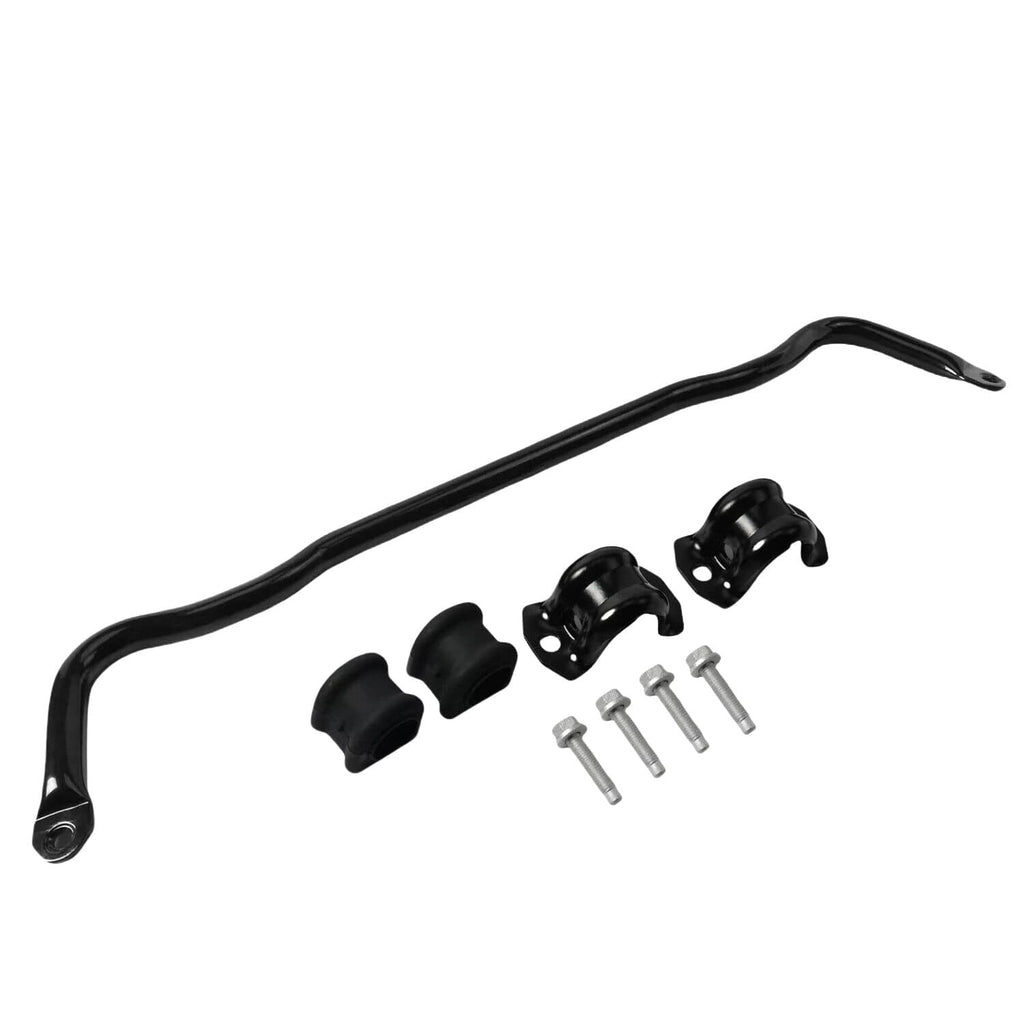 Front sway bar with bushings and bolts, black steel