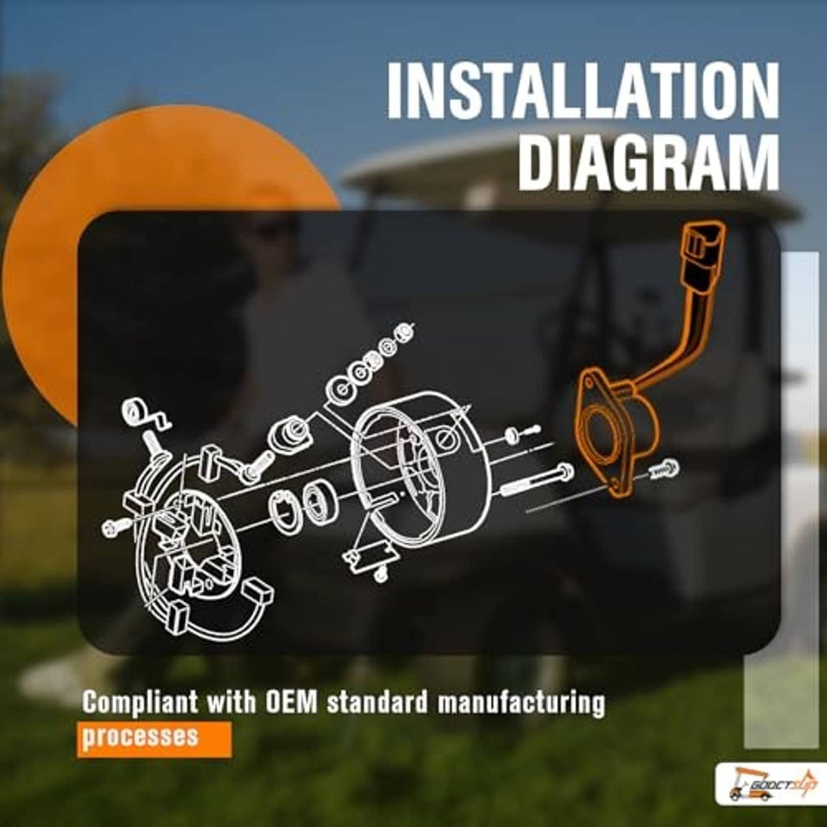 Golf cart speed magnet installation diagram with sensor and drivetrain connection