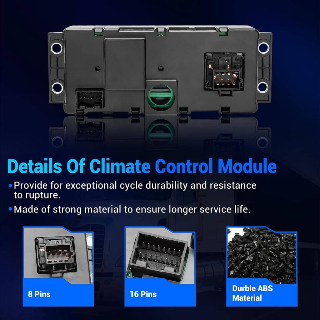 A/C climate control module panel showing rear connector area with pin sockets