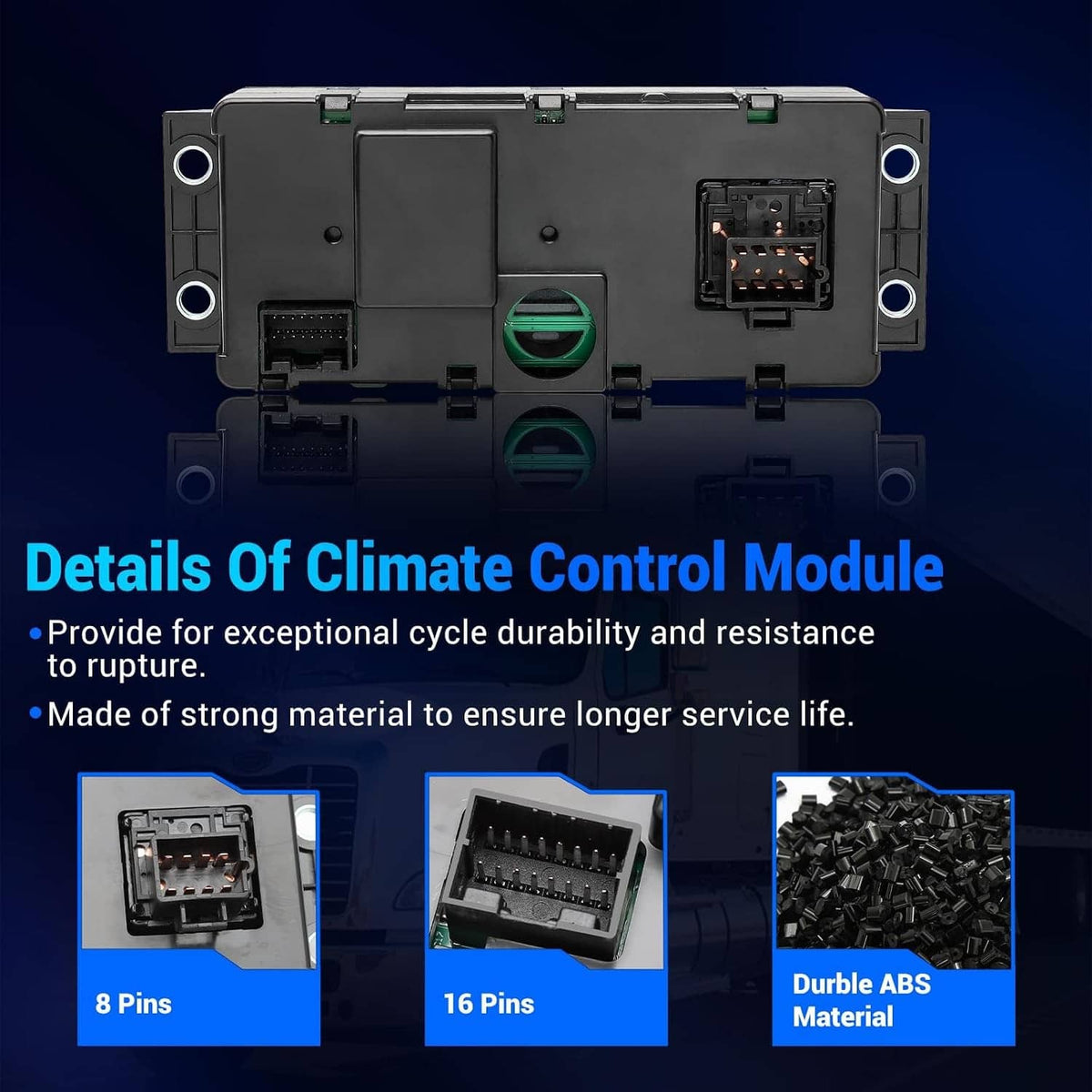 A/C climate control module panel showing rear connector area with pin sockets
