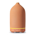 Gooamp ceramic essential oil diffuser, matte stone brown, touch control base, rounded top