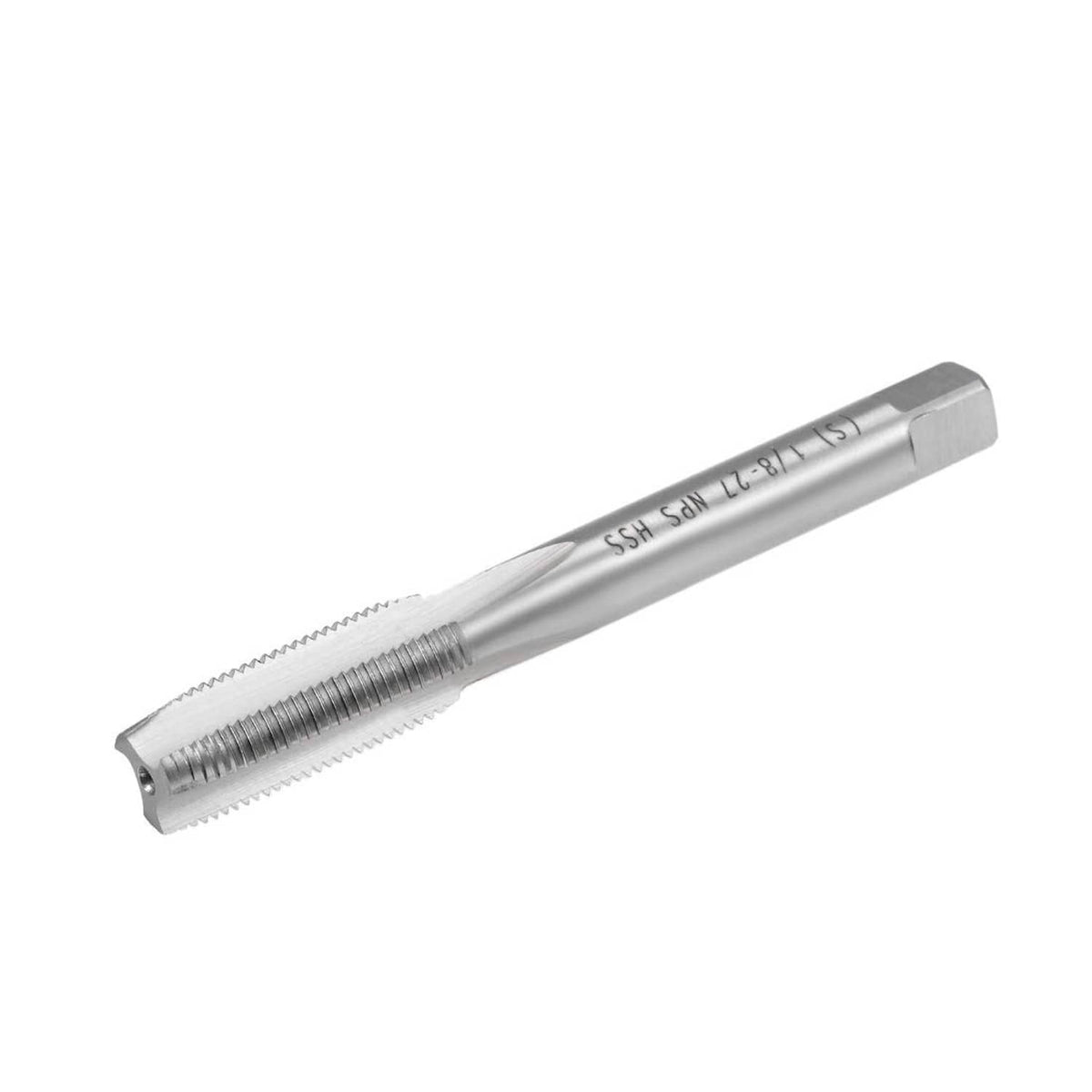 Metal pipe tap with straight flutes, 1/8-27 NPS thread size