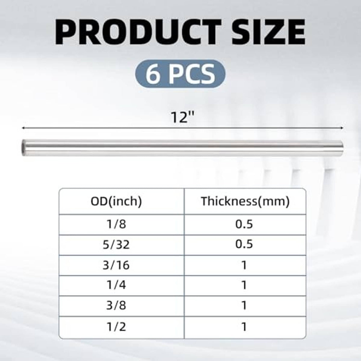 Straight stainless steel round tube, smooth finish, seamless hollow pipe