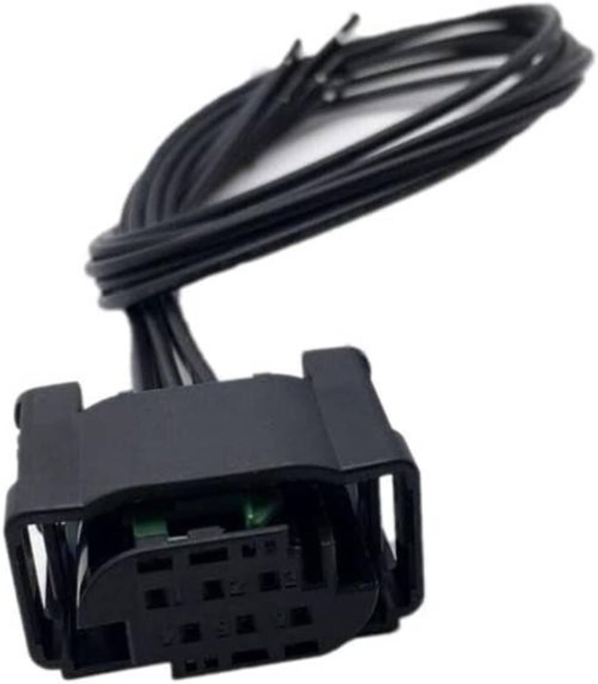 Throttle body 6-pin connector with black housing and bundled wire harness