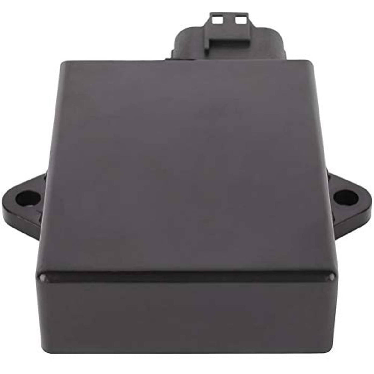 Front view of black CDI ignition control module with two mounting holes