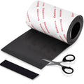 Non-slip adhesive silicone pad roll with black rectangular sheets and scissors
