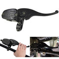 Right brake master cylinder lever with warning reservoir cap and mounting bracket, black