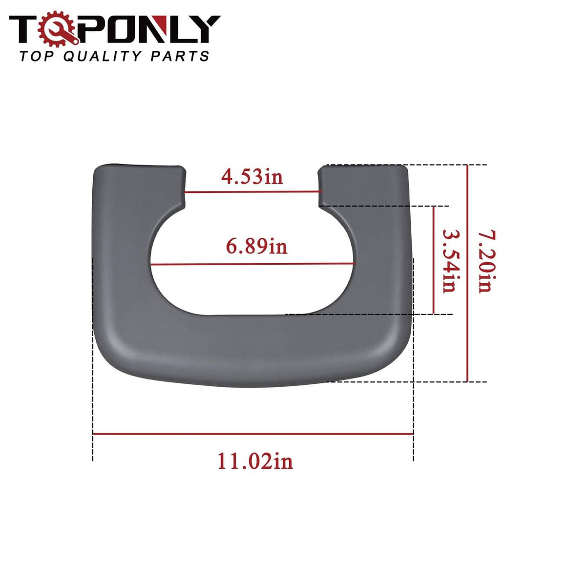 Grey cup holder pad replacement with U-shaped outer edge and circular opening
