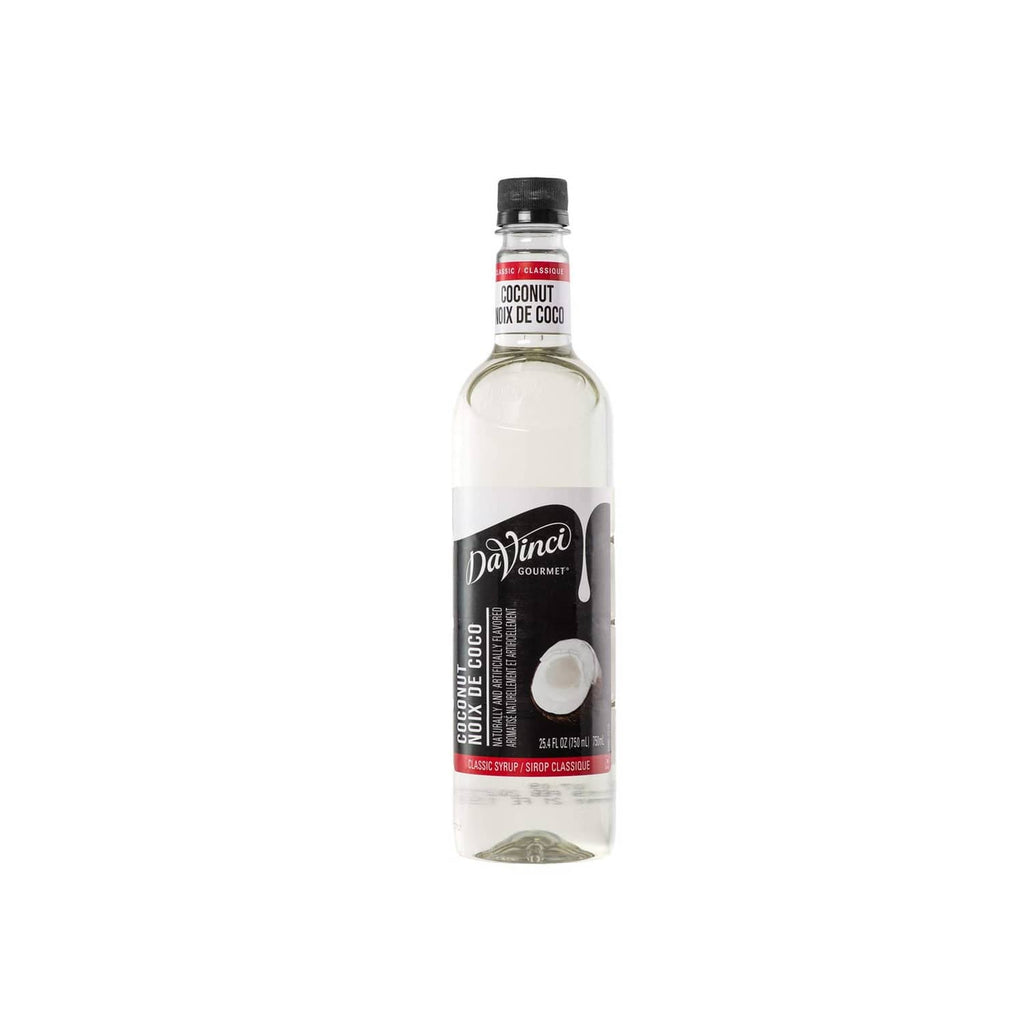 DaVinci Gourmet coconut syrup bottle with coconut flavor label