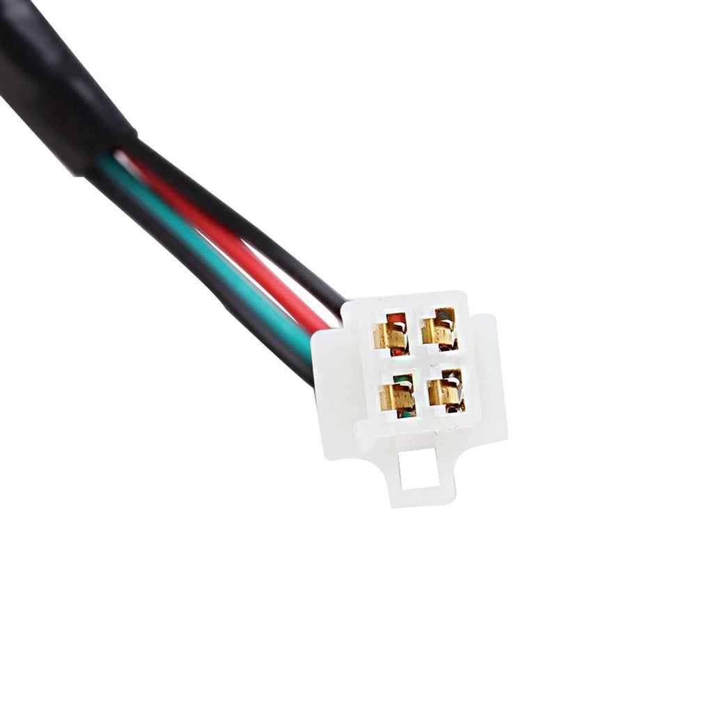 4-wire connector plug for ignition switch with colored wires and metal contacts