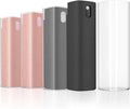 Set of screen cleaner spray bottles with microfiber sleeves, pink and dark gray/black
