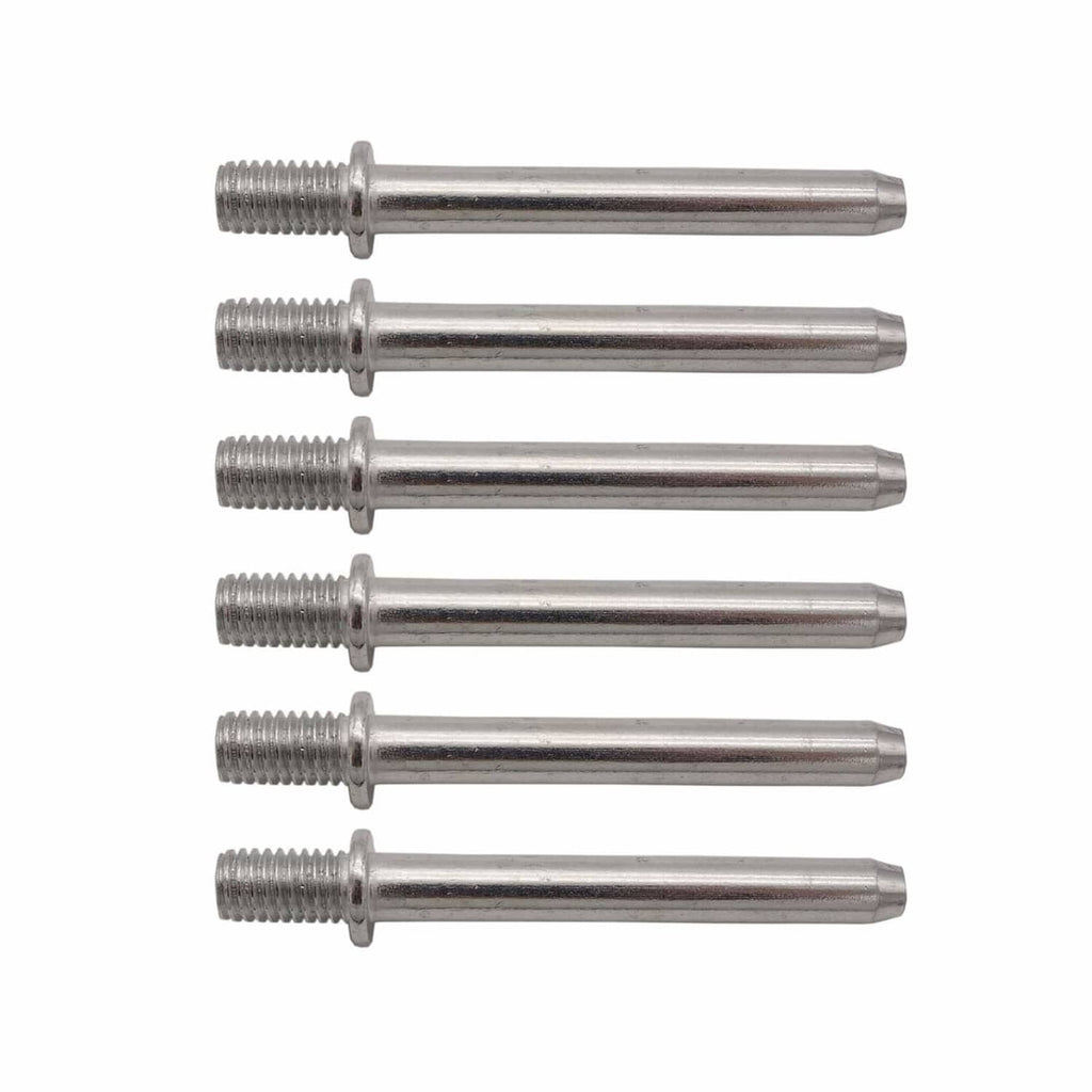 Set of 6 silver metal sectional sofa connector pins with threaded ends