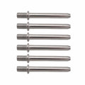 Set of 6 silver metal sectional sofa connector pins with threaded ends