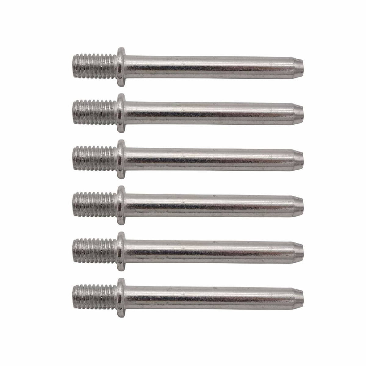 Set of 6 silver metal sectional sofa connector pins with threaded ends