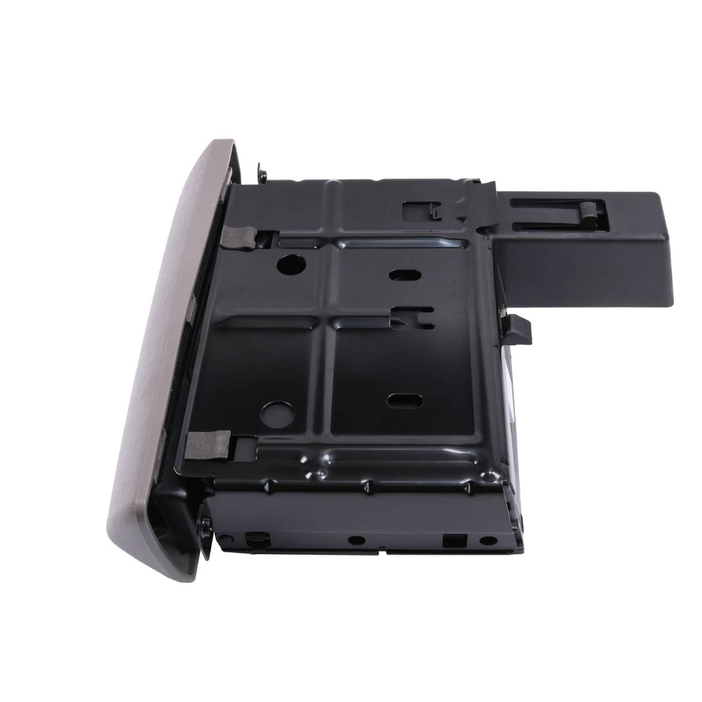 Gray dashboard ashtray and cup holder module shown with side face and open tray