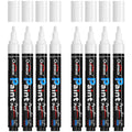 Overseas acrylic paint markers, white 8-pack with chisel tips in tubes