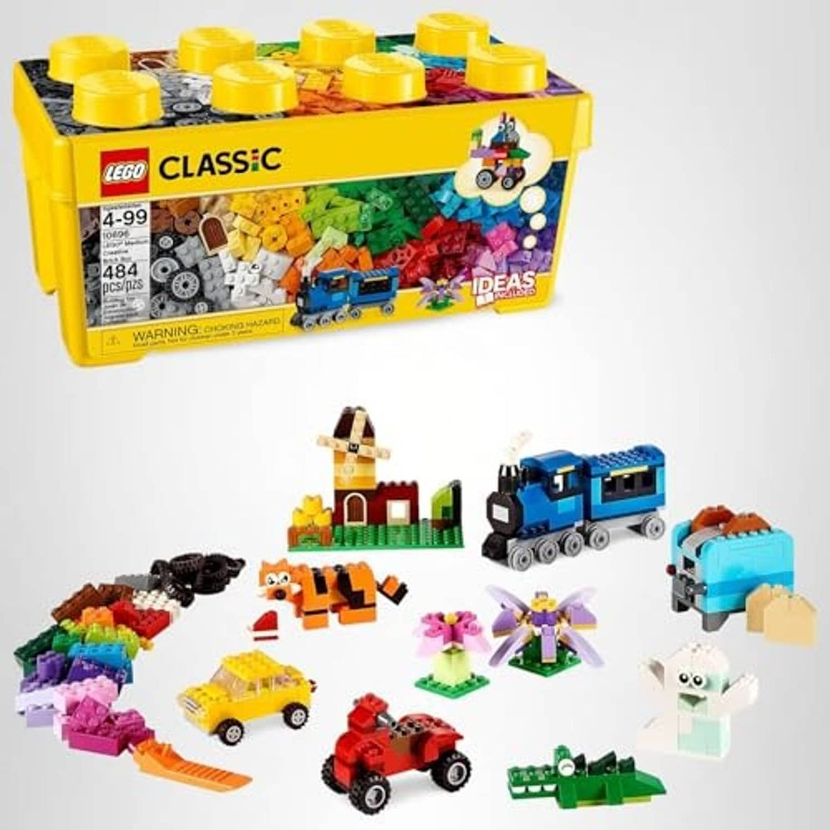LEGO Classic medium brick box with multicolor built figures and vehicles