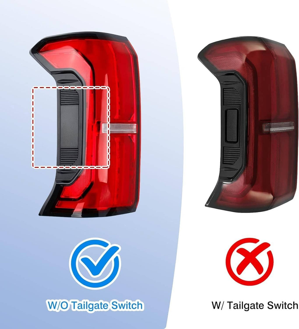 Left rear tail light with red lens, clear reflector, and black grille-style trim