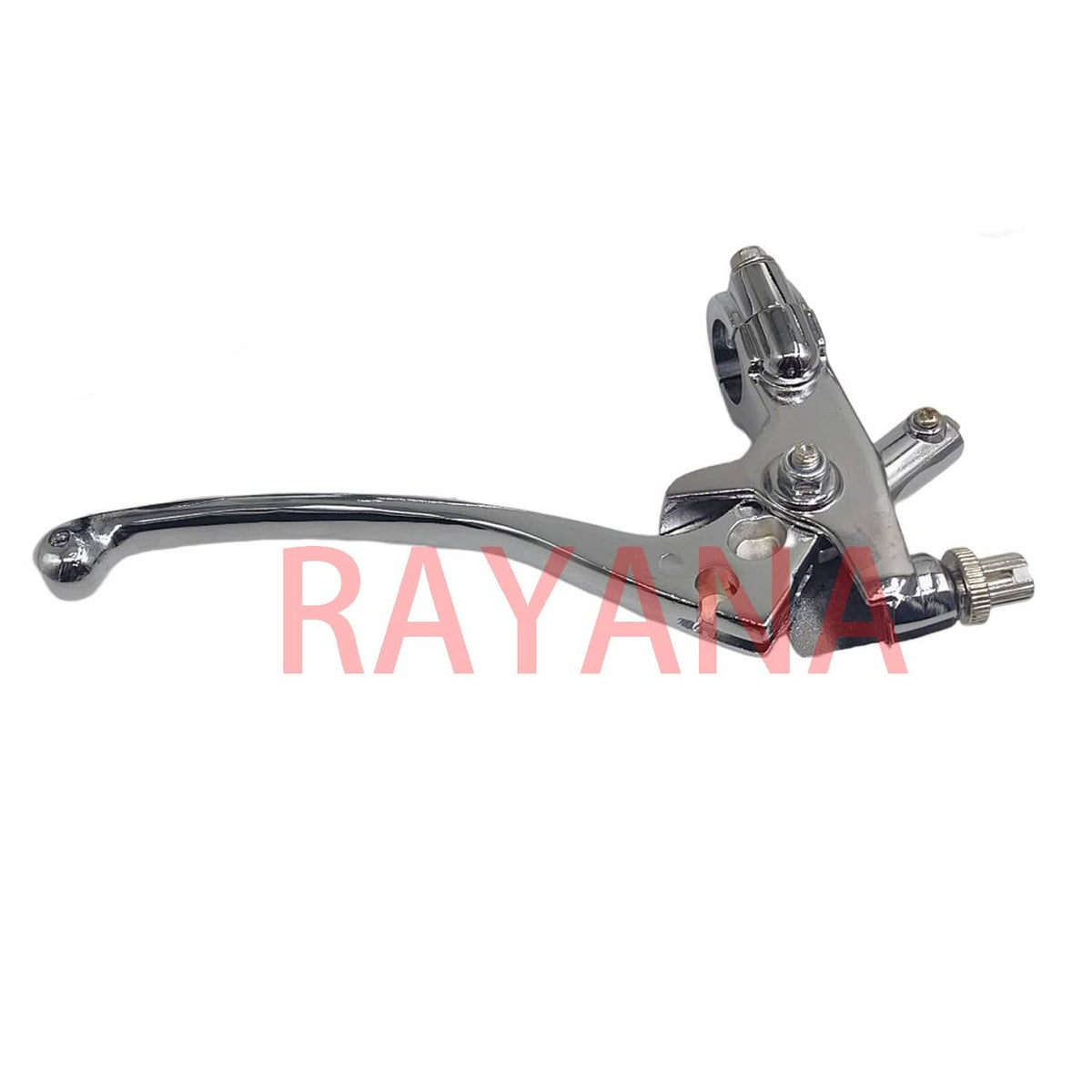 Silver left clutch lever with knurled perch bolts and pivot hardware