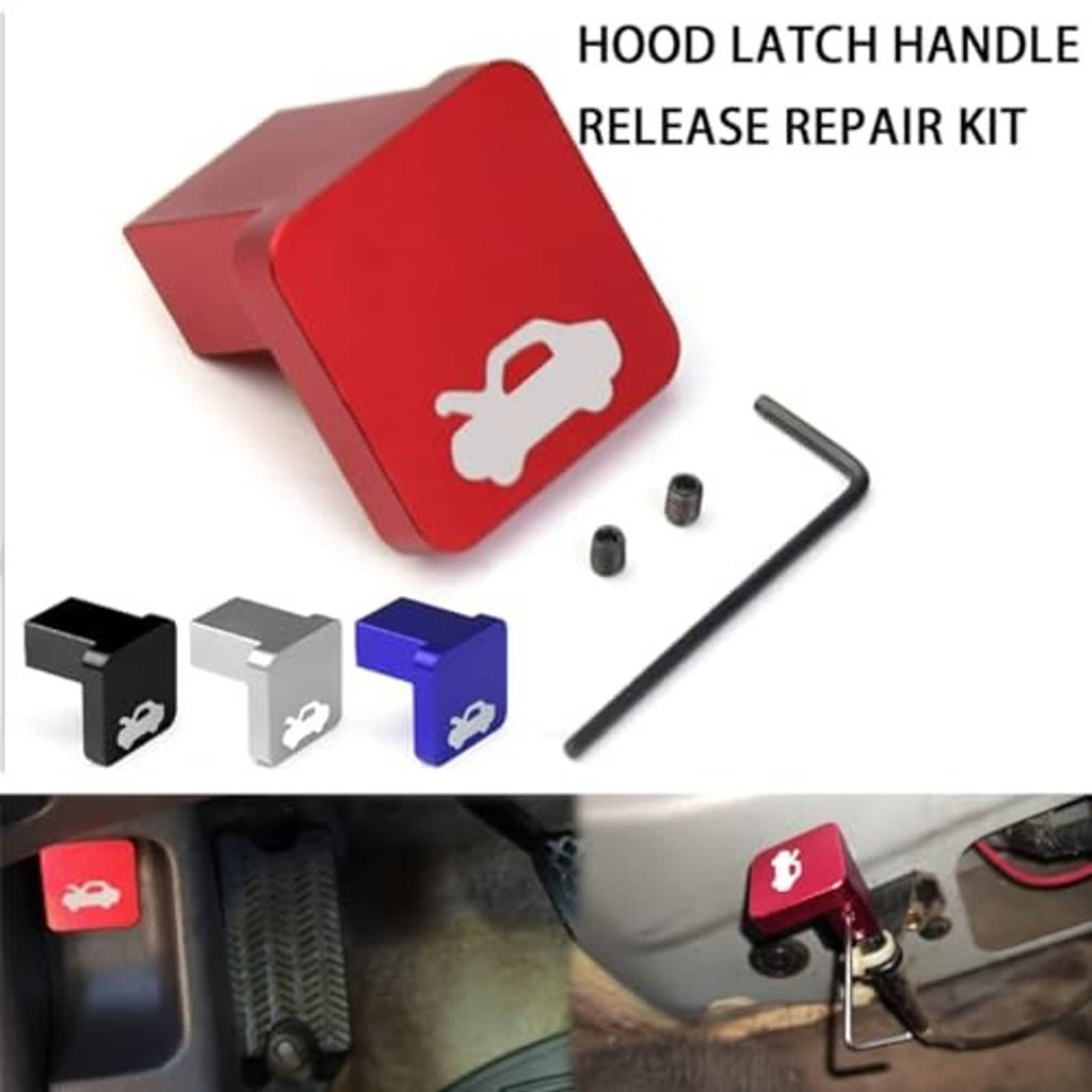 Hood latch handle release repair kit with colored handles and hex key tool