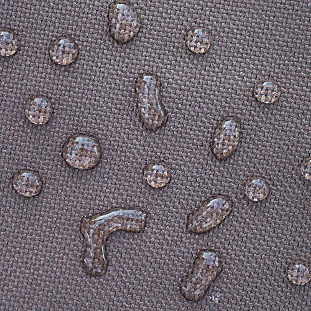 Texture close-up of brown waterproof fabric with small patterned dots