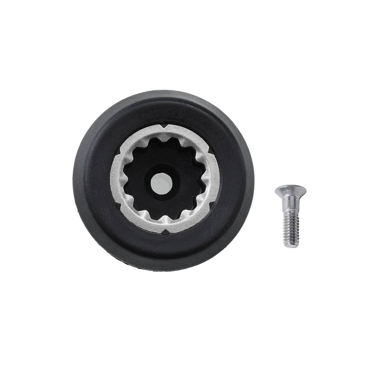 Black blender drive socket insert with silver screw, replacement part