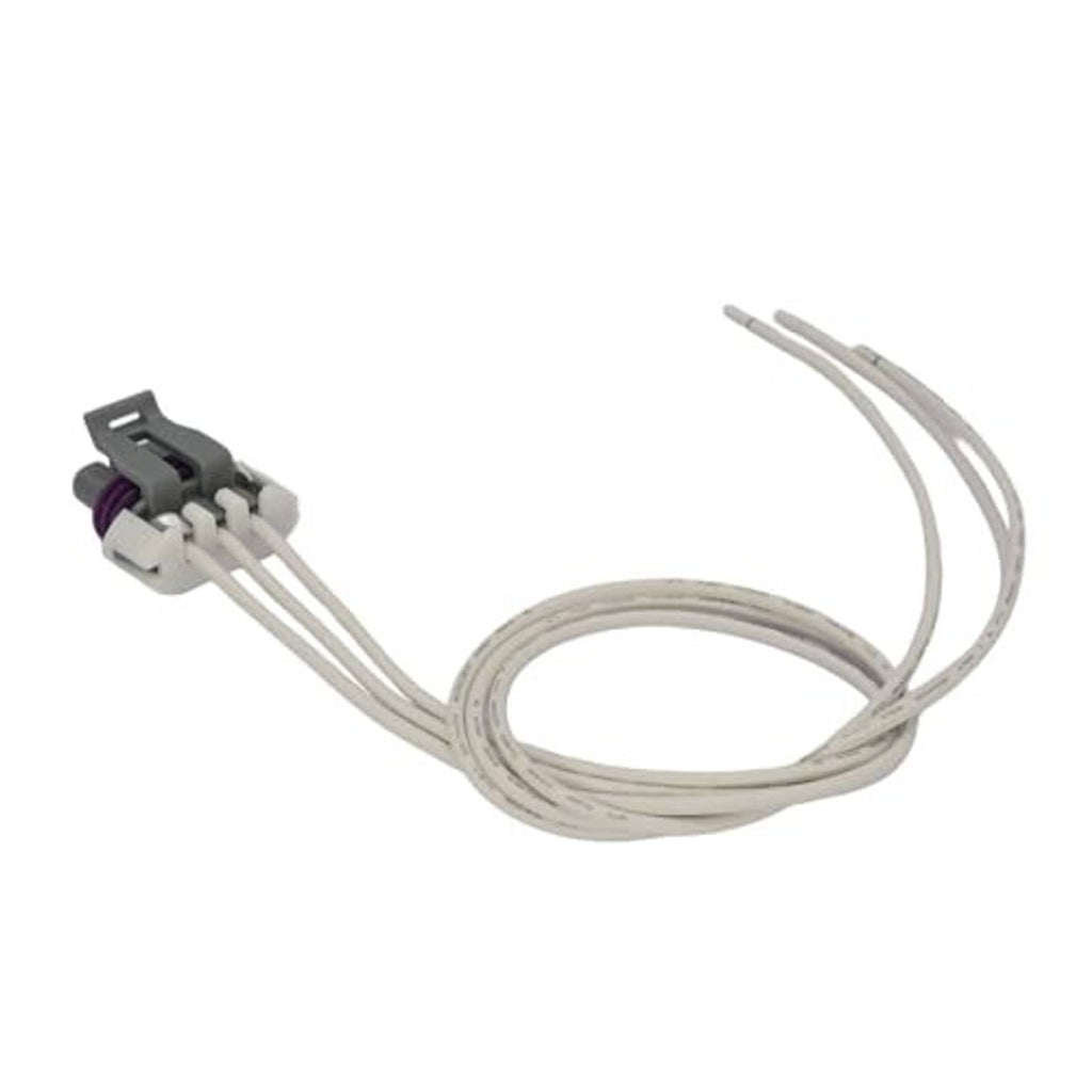 Throttle sensor connector pigtail wiring harness with white wires and gray plug