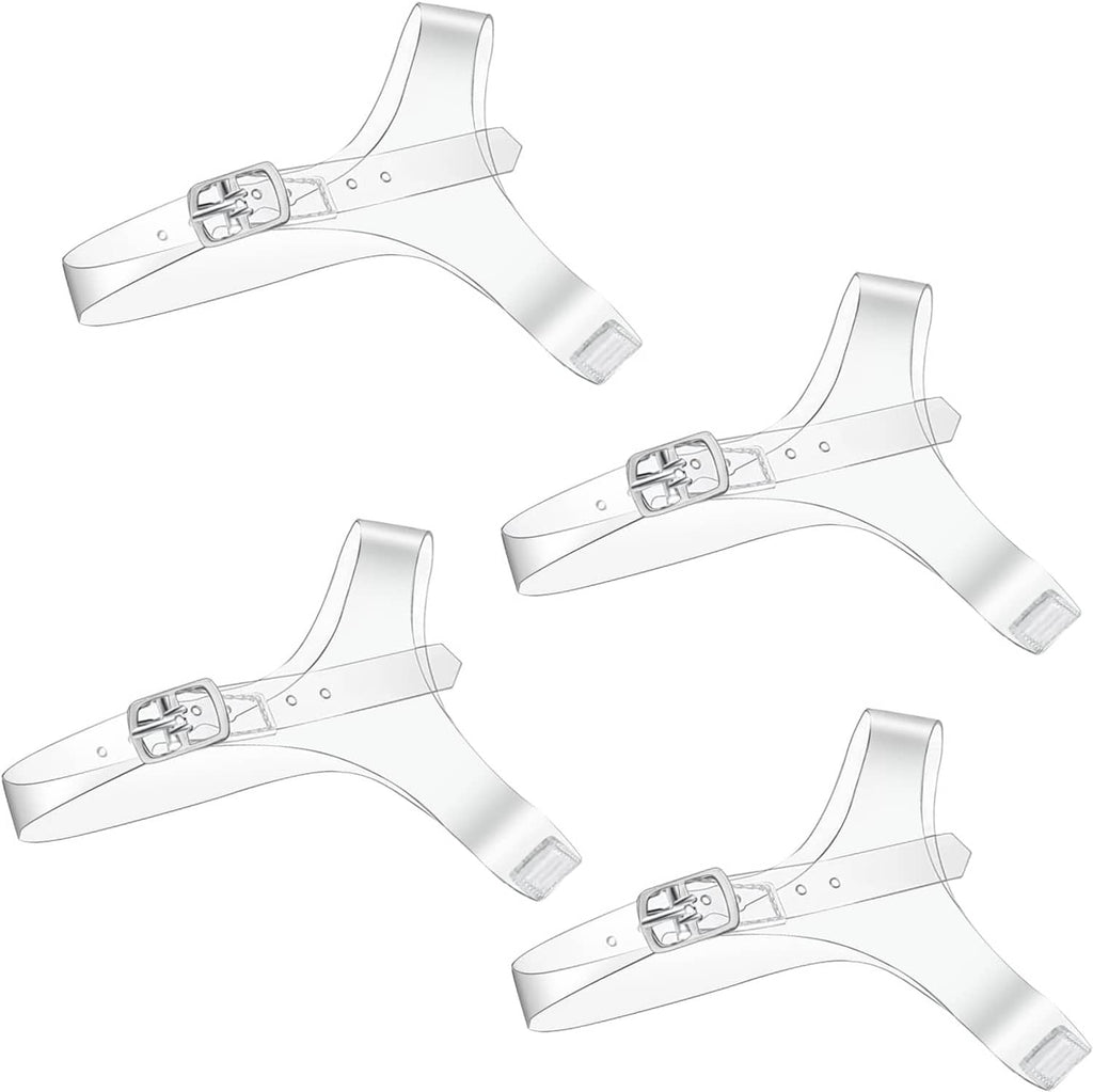 4 clear detachable ankle straps for heels with adjustable buckles and perforations
