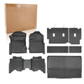 All-weather floor mat set with black molded liners and raised grooves for grip.