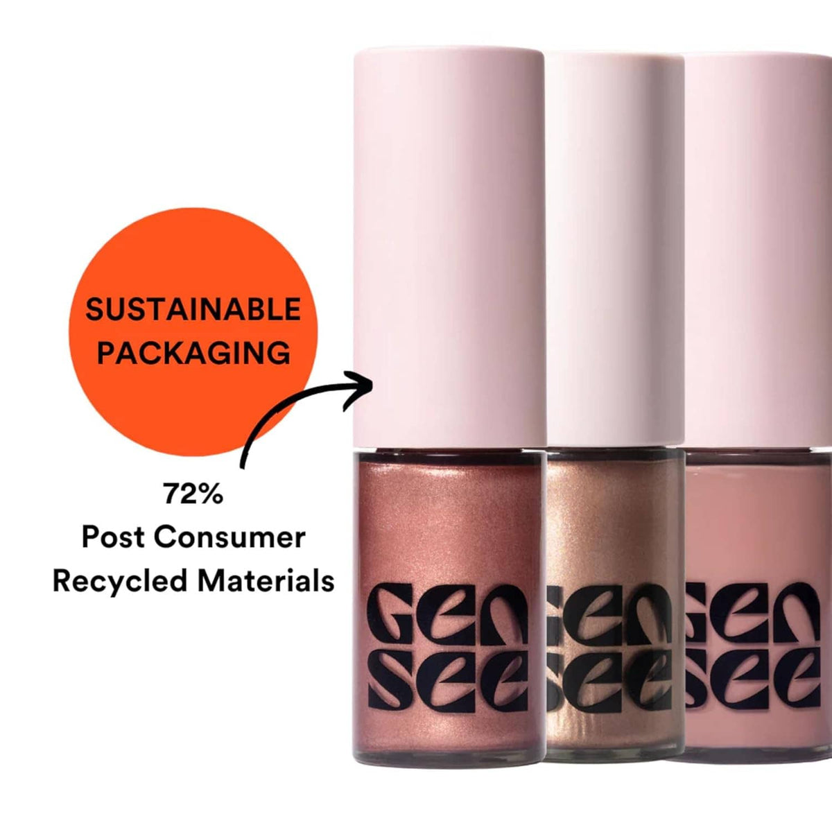 Matte liquid eyeshadow bottles in rose and bronze tones, shown with caps.
