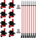 Ignition coil spark plug wire set with red coils and black boots, plus silver plug ends